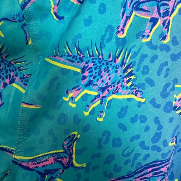 Chubbies The Dino Delight Performance Polo Shirt Size XL Dinosaur Blue Pink NWT - Picture 2 of 10